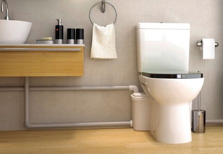 современный насос SFA SANIBOX позволяет перенести не только унитаз, но и другую сантехнику в ванной