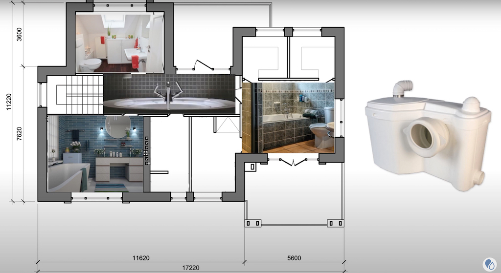 канализация выше слива унитаза